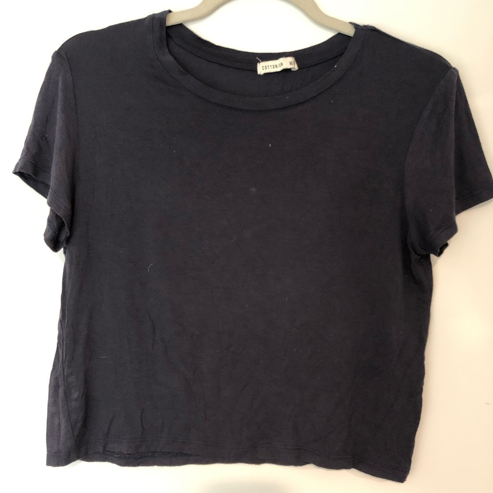 Navy Blue Crop Shirt